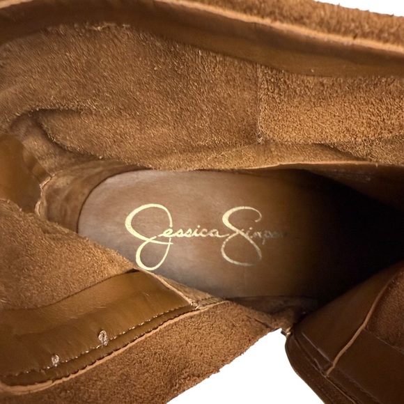 Jessica Simpson JS‑Sesley Suede Fringe Ankle Booties Cognac/Tobacco Brown Sz 6 M - Picture 10 of 14